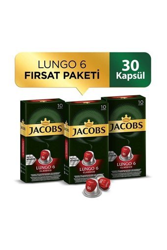 Jacobs 6 Classico Lungo 3x10'lu Kapsül Kahve