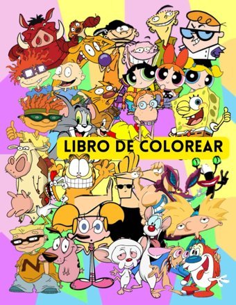 Libro De Colorear: Dibujos Animados (Spanish Edition) Carvajal, Jennifer Independently Publıshed