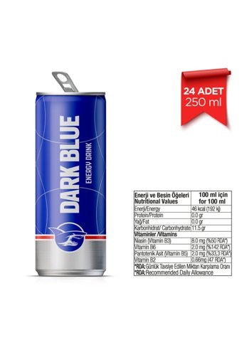 Dark Blue Enerji İçeceği 24 Adet 250 ml