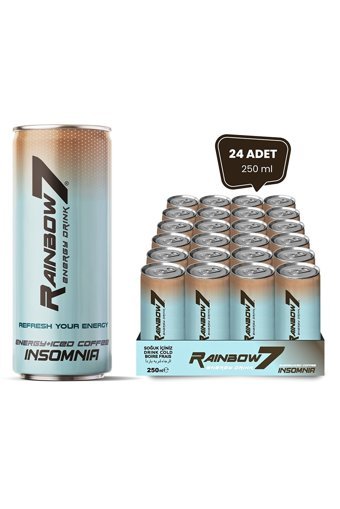 Rainbow7 Kahve Aromalı Enerji İçeceği 24 Adet 250 ml