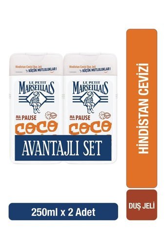 Le Petit Marseillais Hindistan Cevizi Aromalı Nemlendirici Duş Jeli 2x250 ml