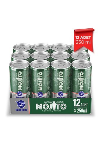 Dark Blue Mojito Aromalı Enerji İçeceği 12 Adet 250 ml