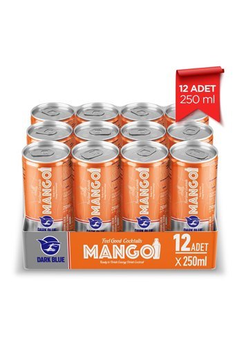 Dark Blue Mango Aromalı Enerji İçeceği 12 Adet 250 ml