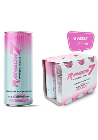 Rainbow7 Çilek Aromalı Enerji İçeceği 6 Adet 250 ml