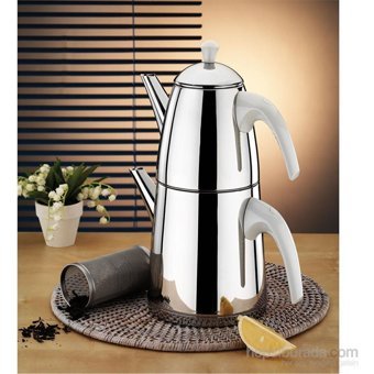 Aryıldız De Luxe Çelik Çaydanlık Beyaz