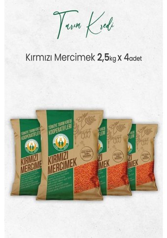 Türkiye Tarım Kredi Kooperatifleri Kırmızı Mercimek 4x2.5 kg