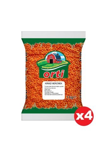 Orti Kırmızı Mercimek 4x1 kg