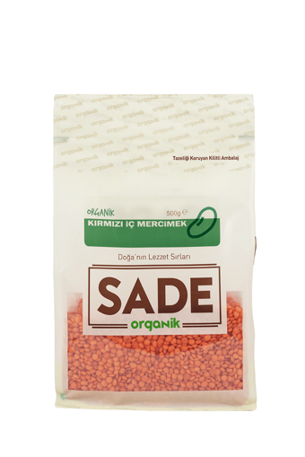 Sade Organik Kırmızı Mercimek 500 gr