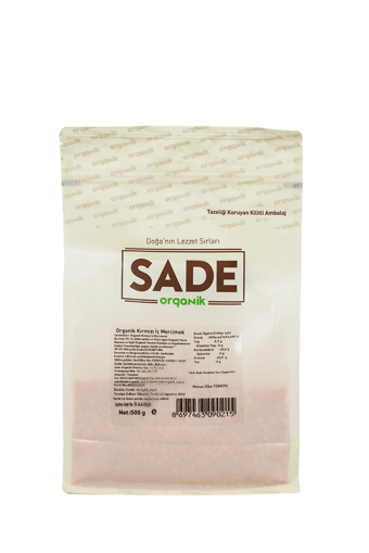 Sade Organik Kırmızı Mercimek 500 gr