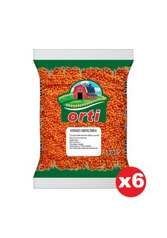 Orti Kırmızı Mercimek 6x1 kg