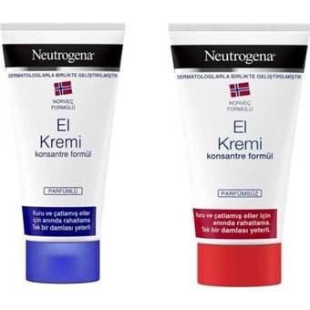 Neutrogena Norveç Formulü Gliserinli Kuru Ciltler Organik Vegan Parfümlü-Parfümsüz El Kremi 2×75 ml