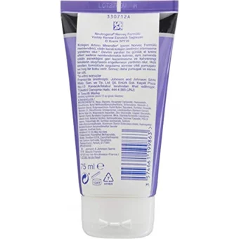 Neutrogena Visibly Renew Tüm Ciltler Güneş Koruyuculu Organik Vegan Parfümsüz El Kremi 75 ml