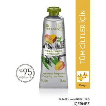 Yves Rocher Mangolu Tüm Ciltler Organik Vegan Parfümlü El Kremi 30 ml
