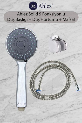 Ahlez Solid Yağmurlama Mafsallı Masajlı Duş Seti