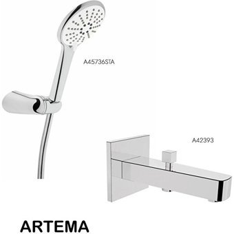 Artema Q-Line Yağmurlama Sürgülü Mafsallı Masajlı Ankastre Duş Seti