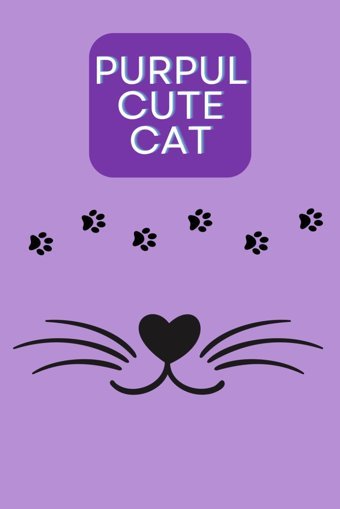 Purpul Cute Cat Note Carde: Cate Note, Cat Lovers, Purpul, Purpul Cat, 120 Pages 6X9 İnches Finthy, Sam Independently Publıshed