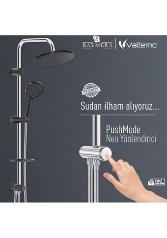 Baymera Grando Yağmurlama Sürgülü Mafsallı Masajlı Duş Seti