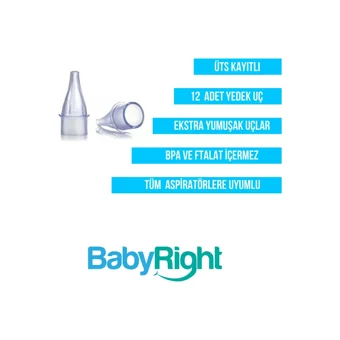 Baby Right Şeffaf Nazal Burun Aspiratörü Seti+Yedek Uç 5'li