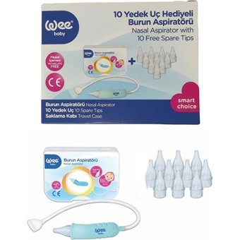 Wee Baby Mavi Yedek Uçlu Burun Aspiratörü Seti+Yedek Uç 10'lu