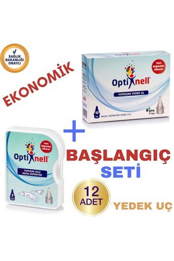 Optinell Yedek Uçlu Nazal Burun Aspiratörü Seti+Yedek Ucu 10'lu