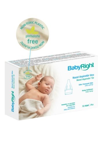 Baby Right Şeffaf Nazal Burun Aspiratörü Yedek Ucu 4x12'li Set