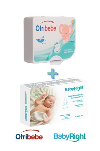 Otribebe Nazal Burun Aspiratörü + Baby Right Nazal Burun Aspiratörü Yedek Ucu 12'li
