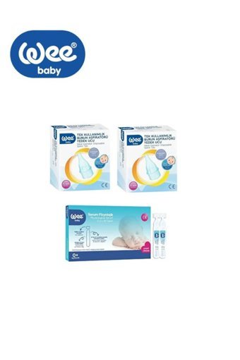 Wee Baby Mavi Burun Aspiratörü Yedek Uç 2x10'lu+Serum Fizyolojik