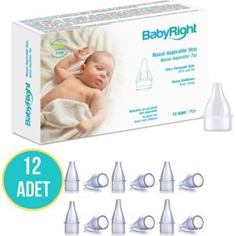 Baby Right Nazal Burun Aspiratörü Yedek Ucu 12'li Set