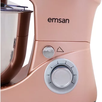 Emsan Bella Gusto Paslanmaz Çelik 1300 W 5 lt Standlı Hamur Yoğurma ve Mutfak Şefi Pembe