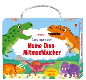 Pack Mich Ein! Meine Dino-Mitmachbücher: Koffer Mit Drei Mitmachbüchern Zum Thema Dinosaurier Ausmalen, Stickern Und Rtseln Ab 3 Jahren Usborne Publishing Books Ltd