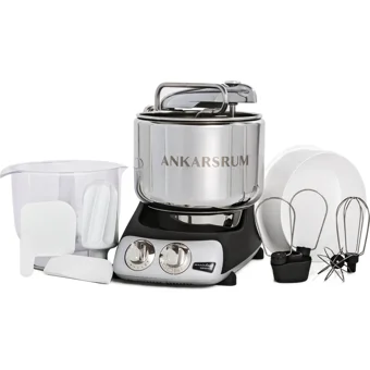 Ankarsrum AKM6230BD Alüminyum 1500 W 7 lt Standlı Hamur Yoğurma ve Mutfak Şefi Siyah