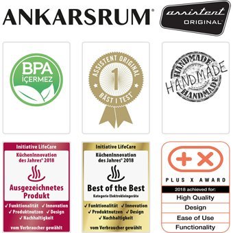 Ankarsrum AKM6230BD Alüminyum 1500 W 7 lt Standlı Hamur Yoğurma ve Mutfak Şefi Siyah