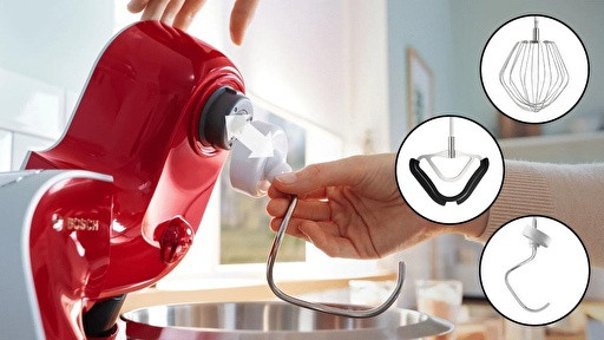 Bosch MUM5X720 Paslanmaz Çelik 1000 W 3.9 lt Standlı Hamur Yoğurma ve Mutfak Şefi Kırmızı