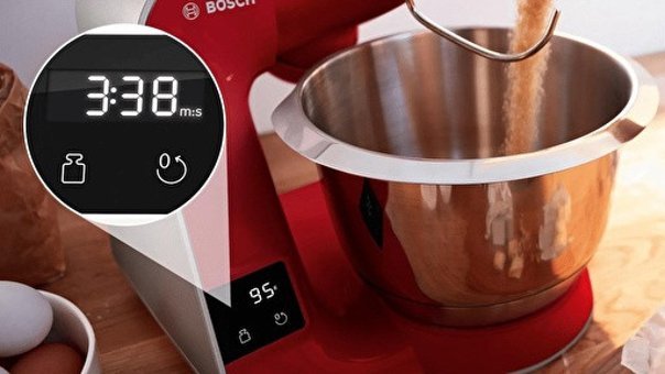 Bosch MUM5X720 Paslanmaz Çelik 1000 W 3.9 lt Standlı Hamur Yoğurma ve Mutfak Şefi Kırmızı