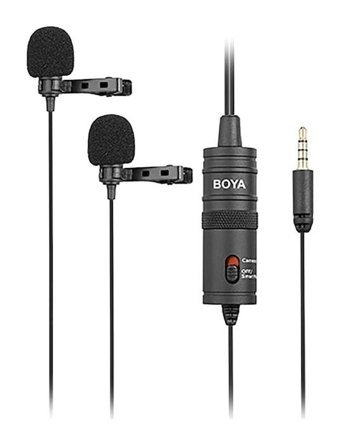 Boya By-m1dm İkili Condenser 3.5 mm Kablosuz Yayıncı Siyah Yaka Mikrofon