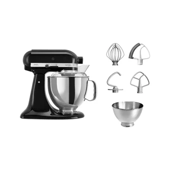 KitchenAid 5KSM175PSEOB Metal 300 W 4.8 lt Standlı Hamur Yoğurma ve Mutfak Şefi Siyah