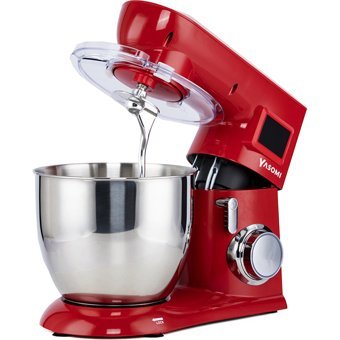 Yasomi SM1571NL Paslanmaz Çelik 1800 W 6.5 lt Standlı Hamur Yoğurma ve Mutfak Şefi Kırmızı