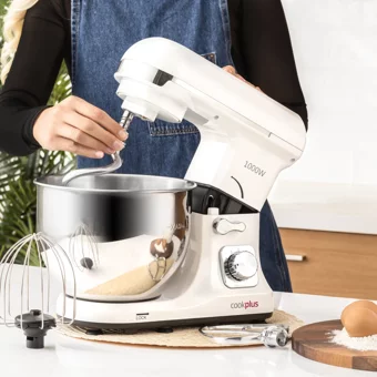 Cookplus Quick Chef 1001 Plastik 1000 W 5 lt Standlı Hamur Yoğurma ve Mutfak Şefi Krem
