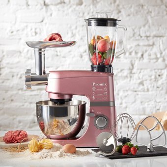 Cookplus Promix Ef802 Paslanmaz Çelik 1000 W 4.3 lt Standlı Hamur Yoğurma ve Mutfak Şefi Pembe