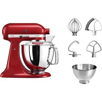 KitchenAid Artisan 5KSM175PSEER Metal 300 W 4.8 lt Standlı Hamur Yoğurma ve Mutfak Şefi Kırmızı
