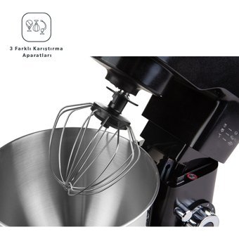Homend 3041H 1000 W 4.5 lt Standlı Hamur Yoğurma ve Mutfak Şefi Siyah