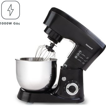 Homend 3041H 1000 W 4.5 lt Standlı Hamur Yoğurma ve Mutfak Şefi Siyah