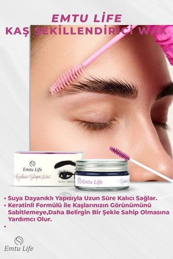 Emtu Life Şeffaf Wax Kaş Sabitleyici