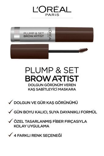 L'Oreal Paris Brow Artist Plump 109 Ebony Kahverengi Maskara Kaş Sabitleyici