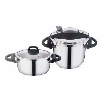 Falez Twist Cook Clipso Kapak Termik Tabanlı 4 lt-7 lt Düdüklü Tencere Seti Siyah