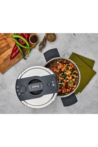 Amboss Enio Matik ENI 8675 Clipso Kapak 6 lt Düdüklü Tencere Siyah