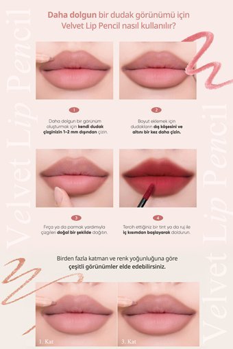 Kremsi Formüle Sahip Dudak Kalemi ve Kalemtıraş Seti Clio Velvet Lip Pencil Set (03 Coffee Brown)