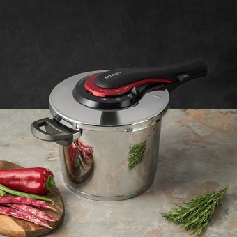 Emsan Up-line Clipso Kapak İndüksiyon Tabanlı 4 lt-6 lt Düdüklü Tencere Seti Kırmızı