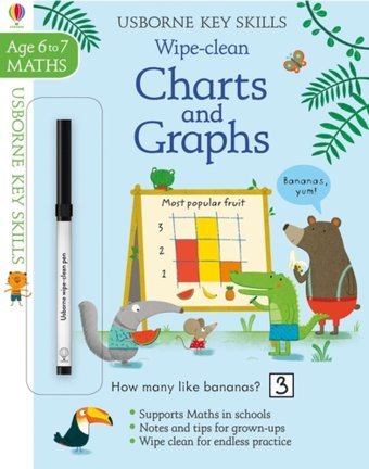 Usborne - Wipe-Clean Charts & Graphs 6-7 Holly Bathie Usborne Publishing Books Ltd