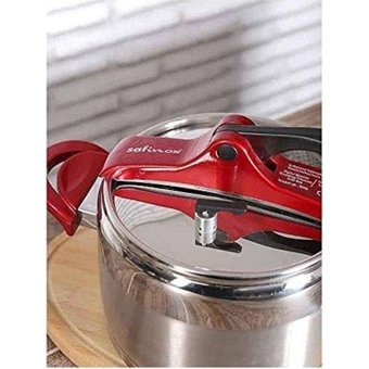 Çeçen Home Klasik Düdüklü Kapak Çelik Tabanlı 8 lt Düdüklü Tencere Kırmızı